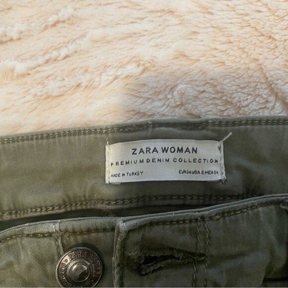 ZARA- Soft Sage Green Cargo Skinny Fit Pants with Zip Ankle - Picture 15 of 15